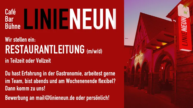 Minijob gesucht: Küche, Bar & Service in der Linie Neun